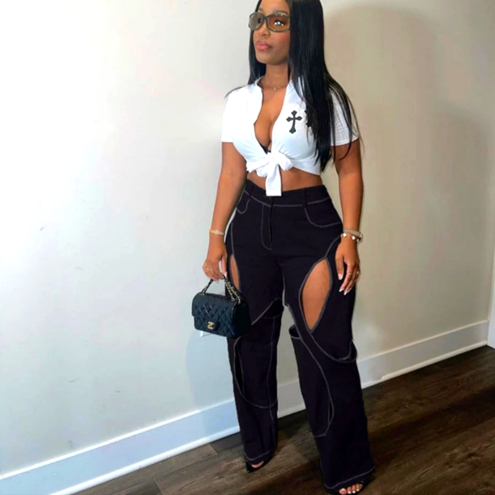 High Waisted Peek-A-Boo Pant